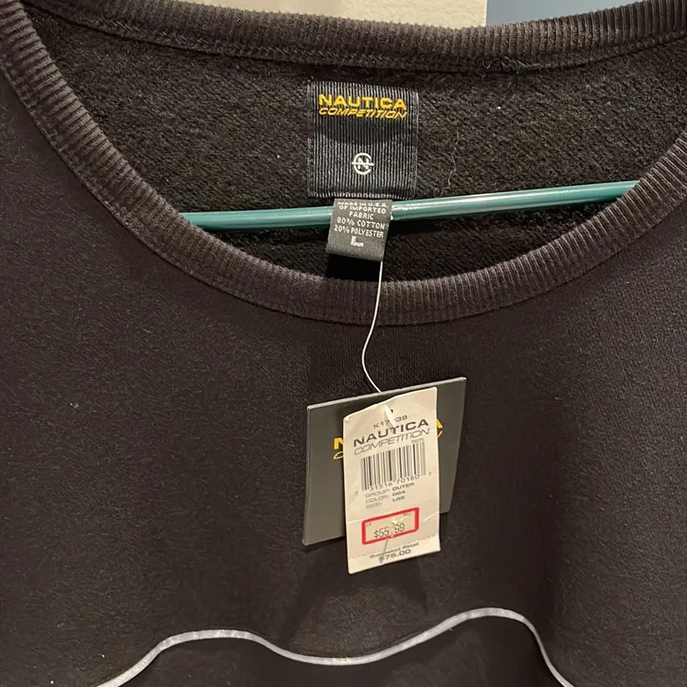 Nautica NWT black sweater sweatshirt, size L